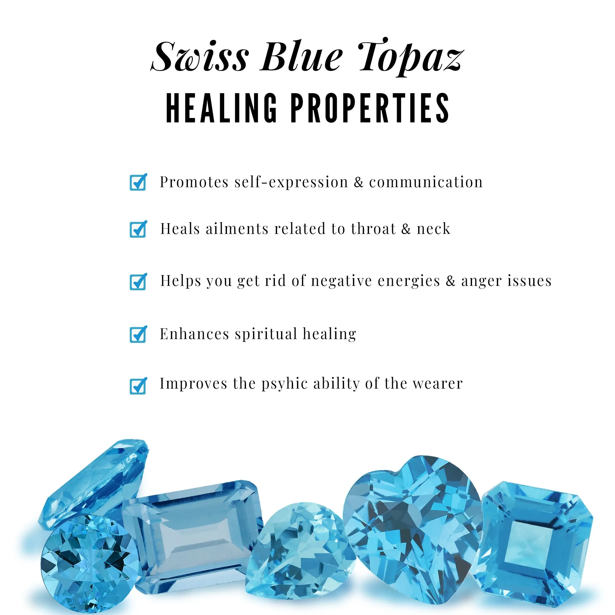 Round Swiss Blue Topaz Solitaire Stud Earrings in Claw Setting