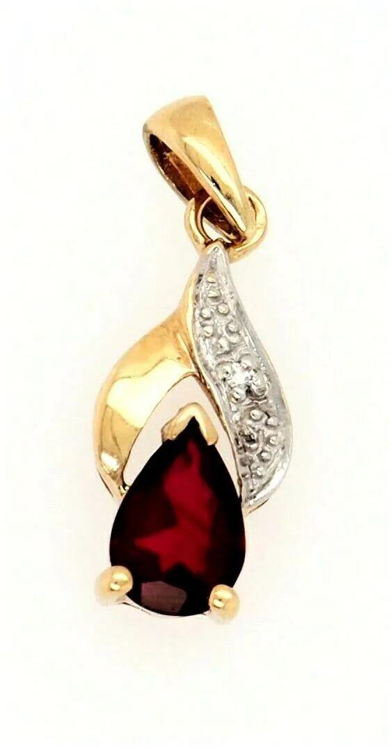 Ruby & Diamond 9ct Yellow Gold Pendant