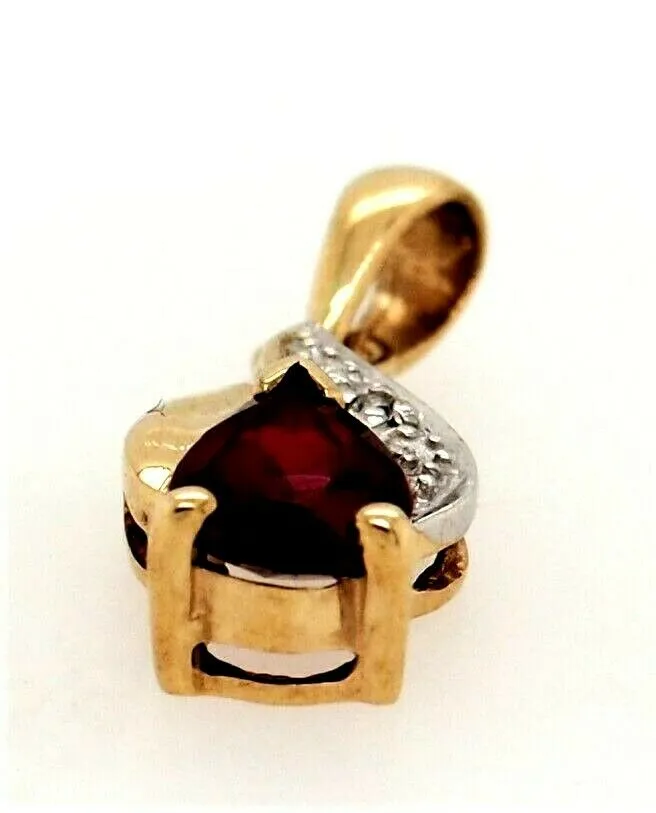 Ruby & Diamond 9ct Yellow Gold Pendant
