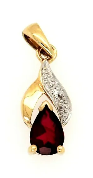 Ruby & Diamond 9ct Yellow Gold Pendant