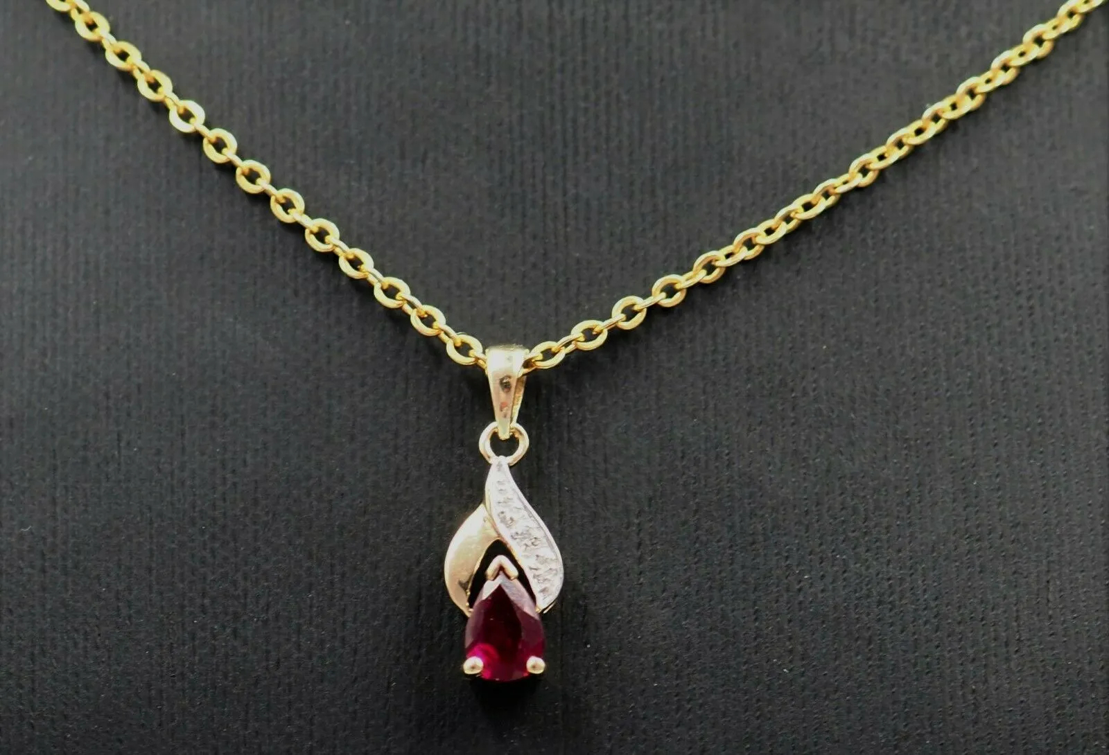 Ruby & Diamond 9ct Yellow Gold Pendant