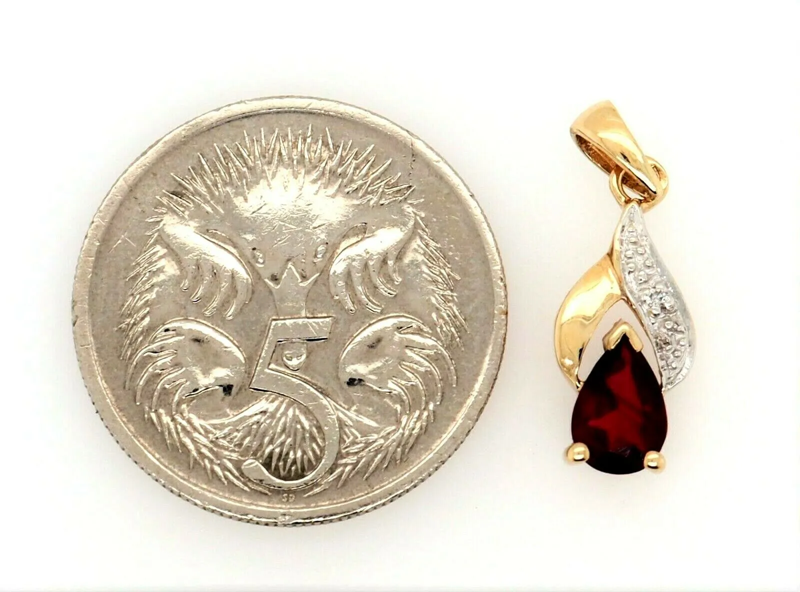 Ruby & Diamond 9ct Yellow Gold Pendant