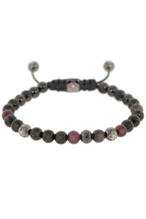 Ruby and Grey Sapphire Bead Bracelet