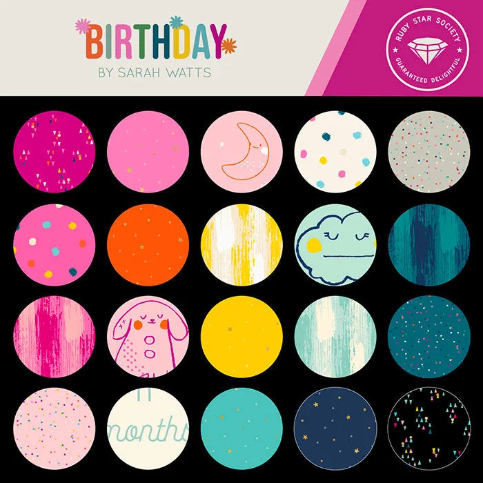 Ruby Star Society - Birthday - 1/2 Yard Quilting Cotton - Birthday Sunshine RS2048-  Designed by Sarah Watts