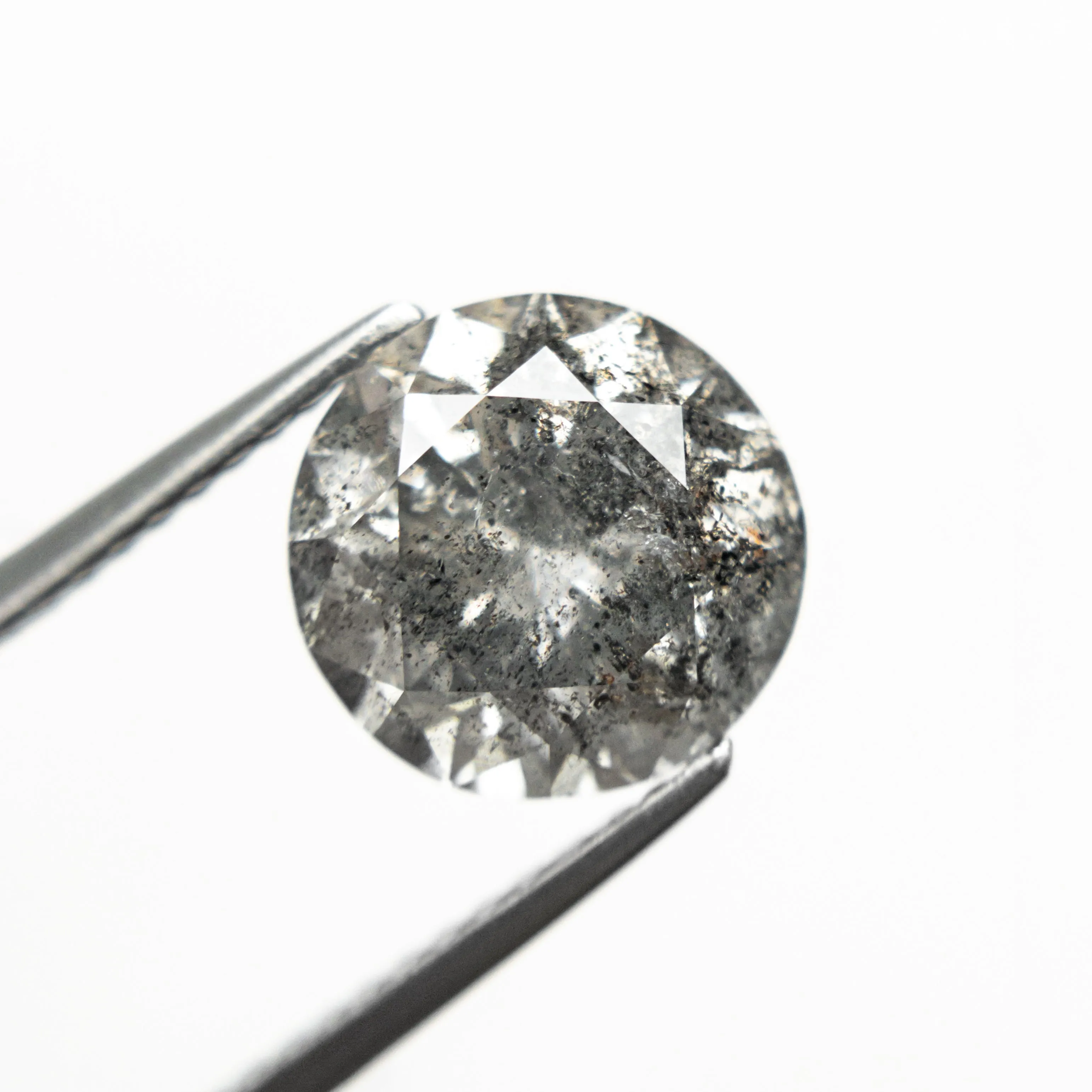 Salt and Pepper Brilliant Diamond - 3.08ct Round