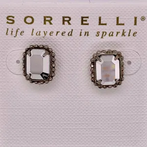Scalloped Emerald Cut Stud Earrings