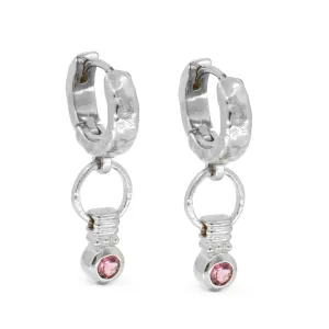 Serena Tourmaline Silver Huggies