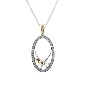 Silver and 10k Gold Dragonfly Gateway Pendant - Small