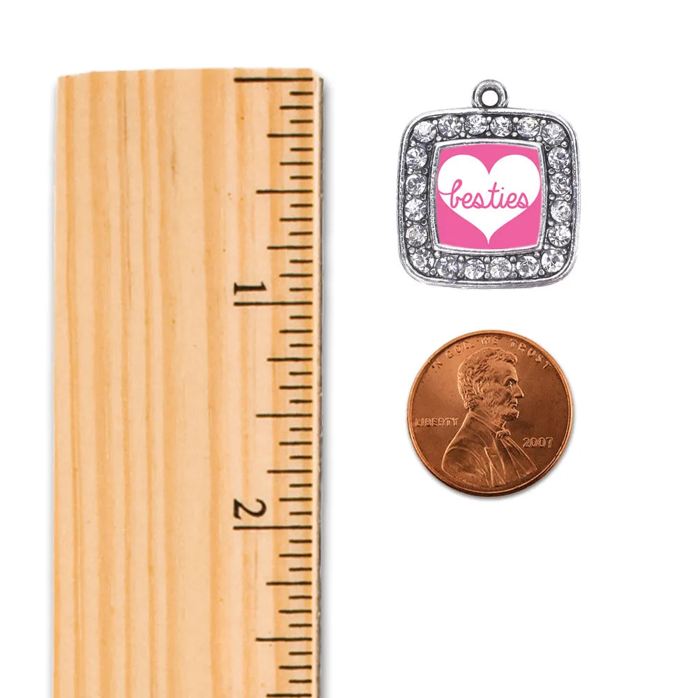 Silver Besties Square Charm Toggle Bracelet