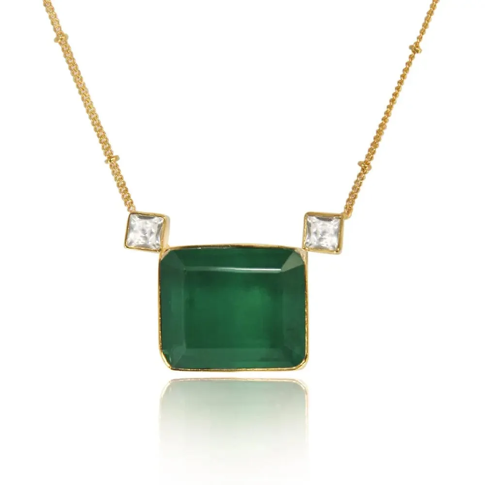Silver Green Necklace