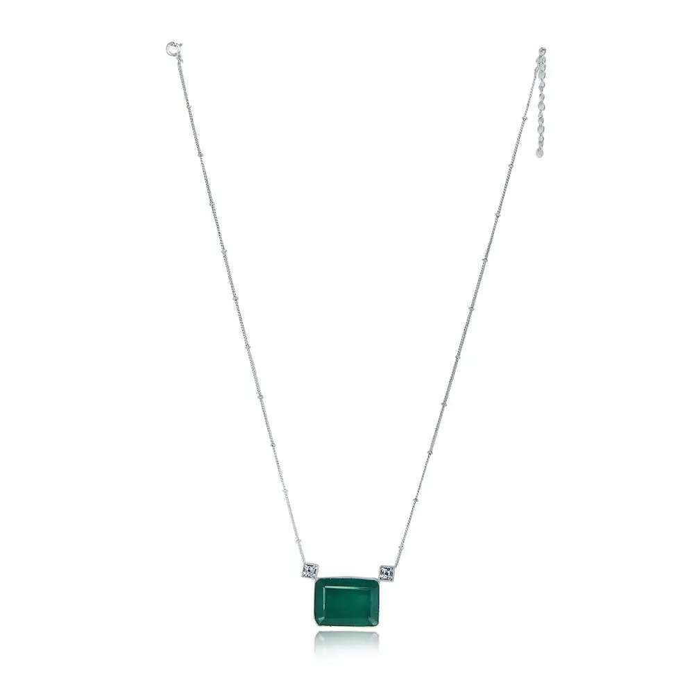 Silver Green Necklace