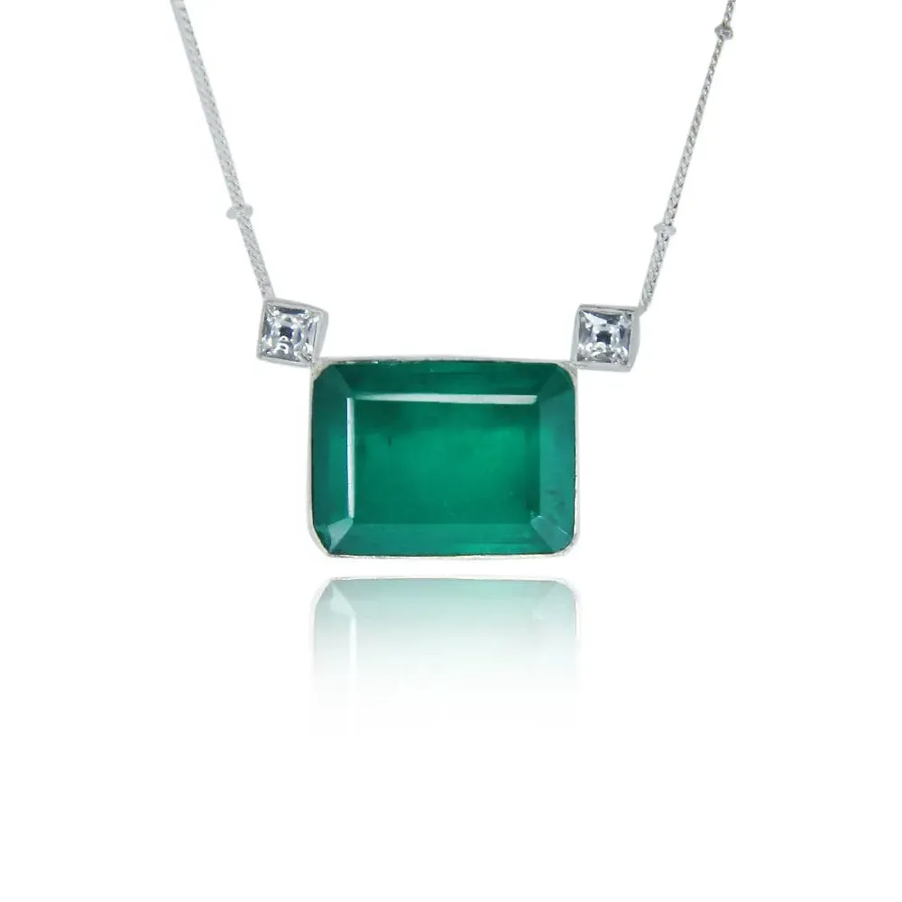 Silver Green Necklace