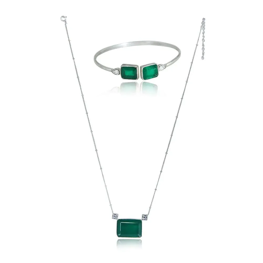 Silver Green Necklace