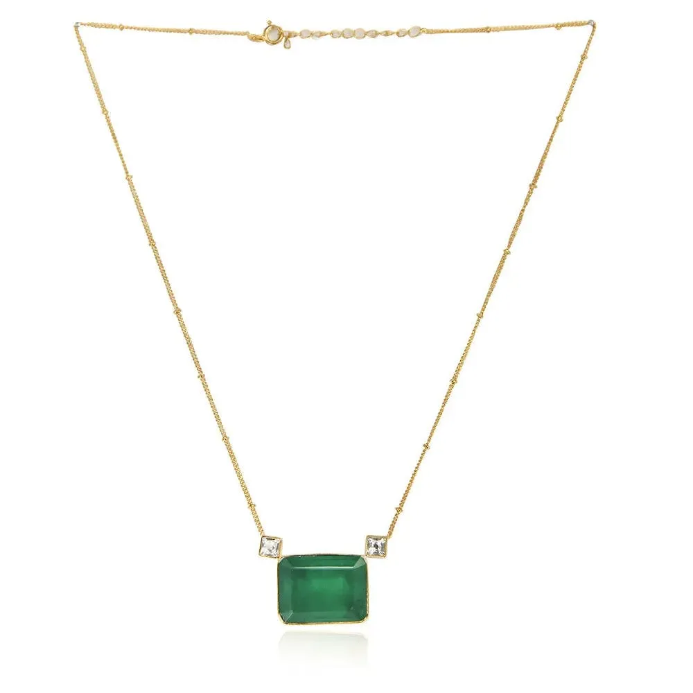 Silver Green Necklace