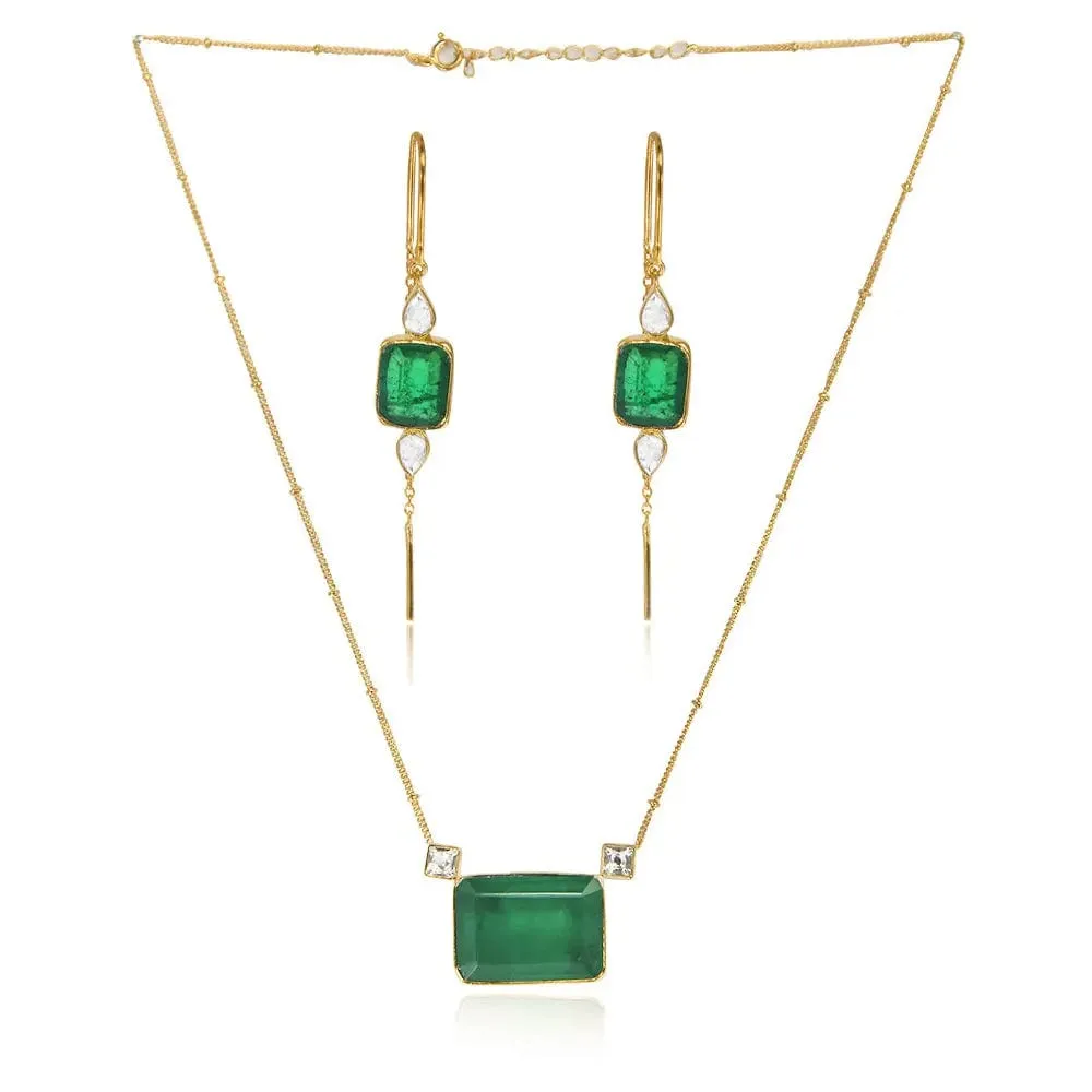 Silver Green Necklace