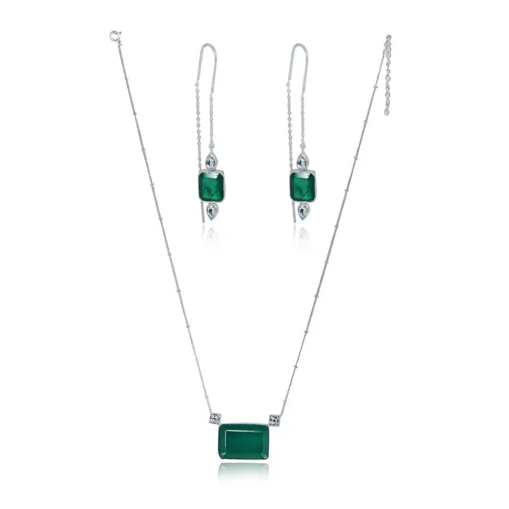 Silver Green Necklace
