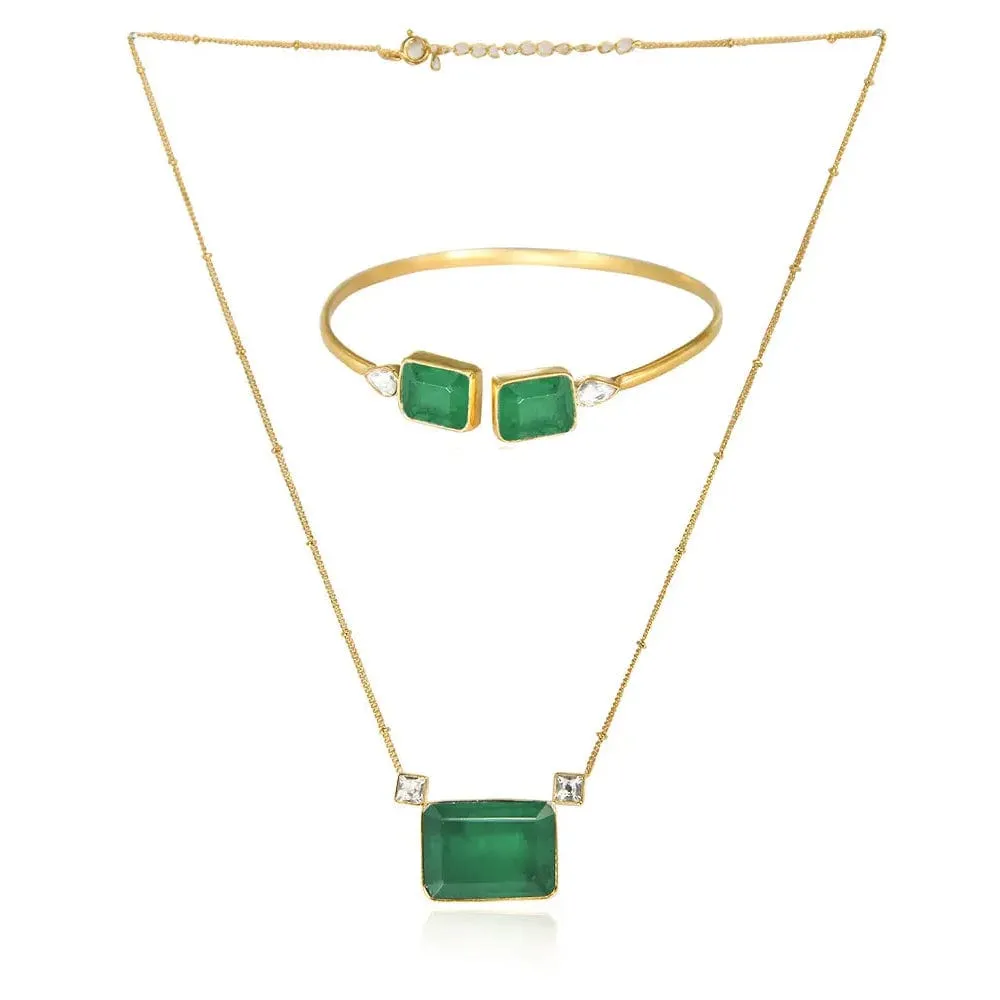 Silver Green Necklace