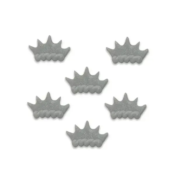 Silver Tiara Icing Decorations - 6 Pkt