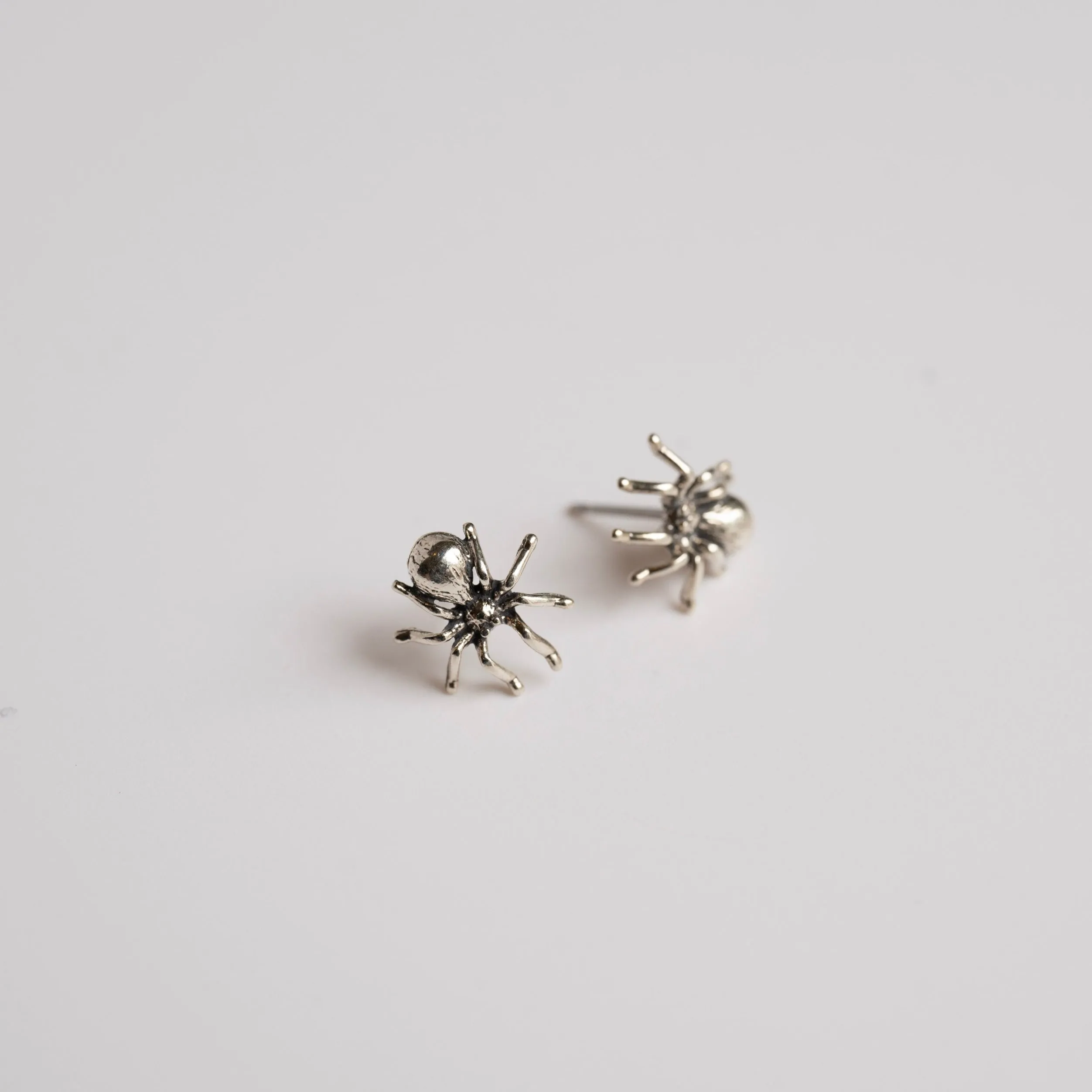 Spider Sterling Silver Stud Earrings