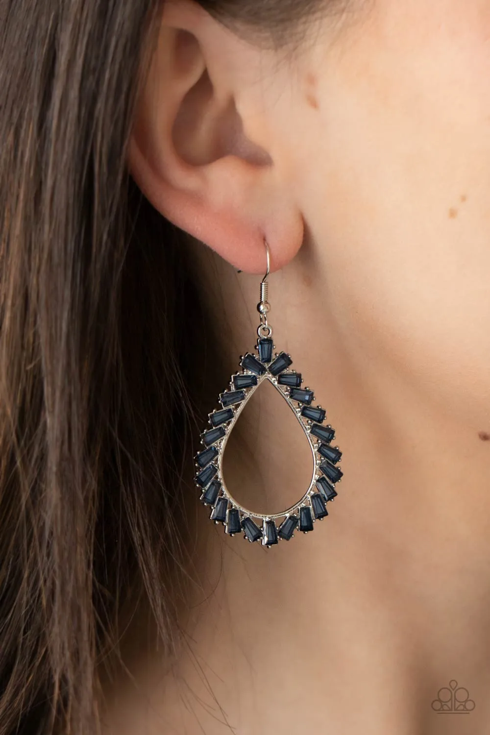 Stay Sharp - Blue Earrings - Paparazzi Accessories