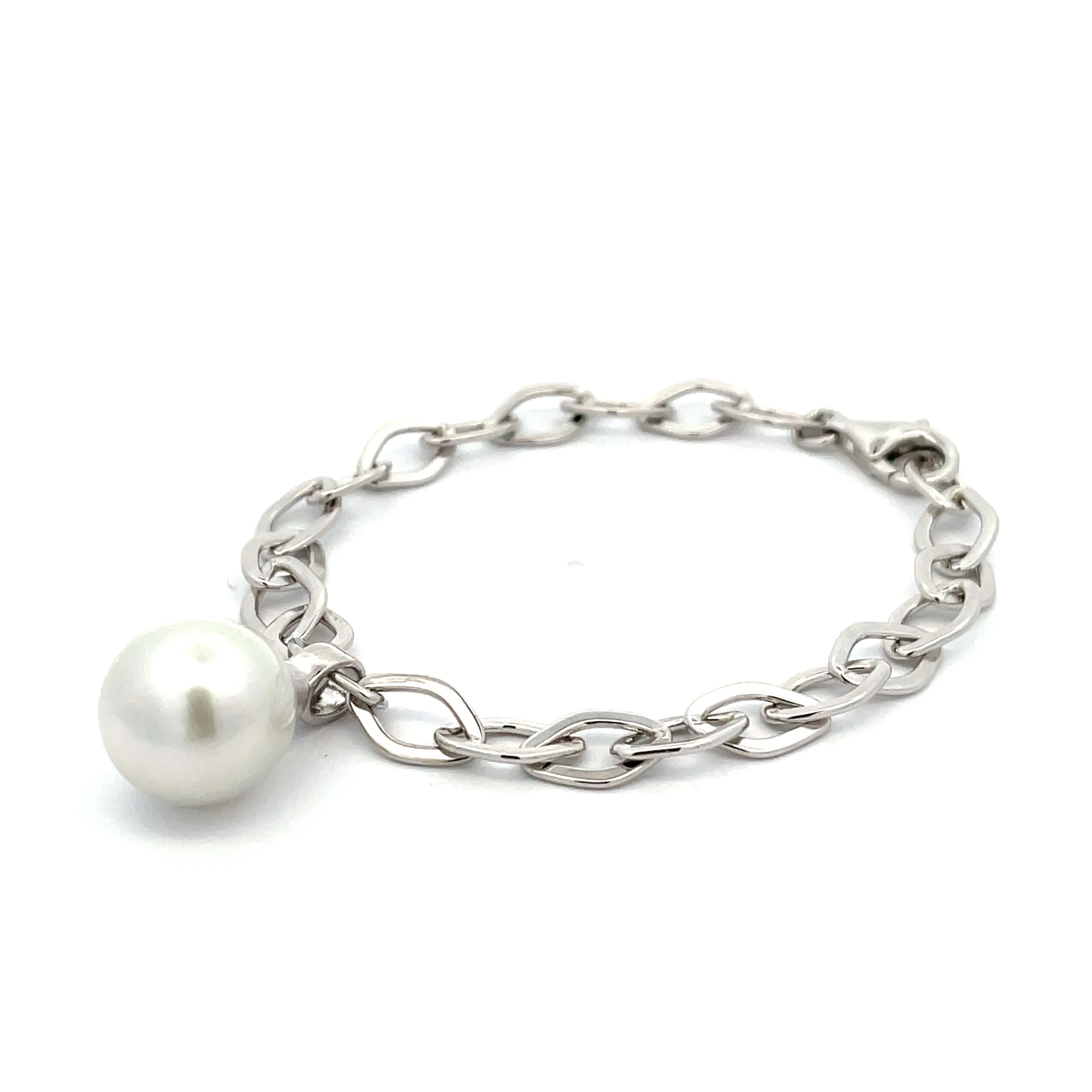 Sterling Silver Australian South Sea Cultured 12 -13 mm Pearl Bracelet