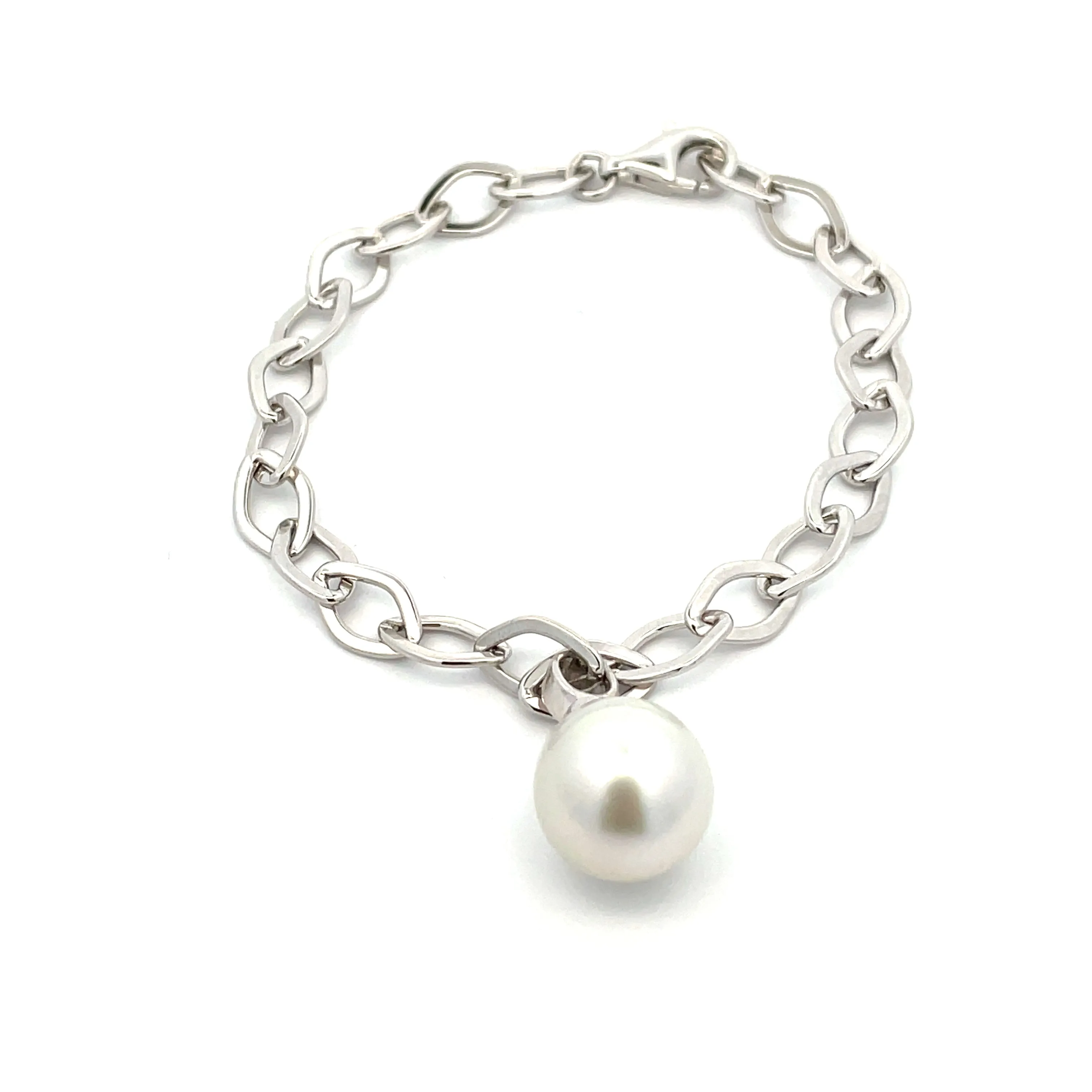 Sterling Silver Australian South Sea Cultured 12 -13 mm Pearl Bracelet