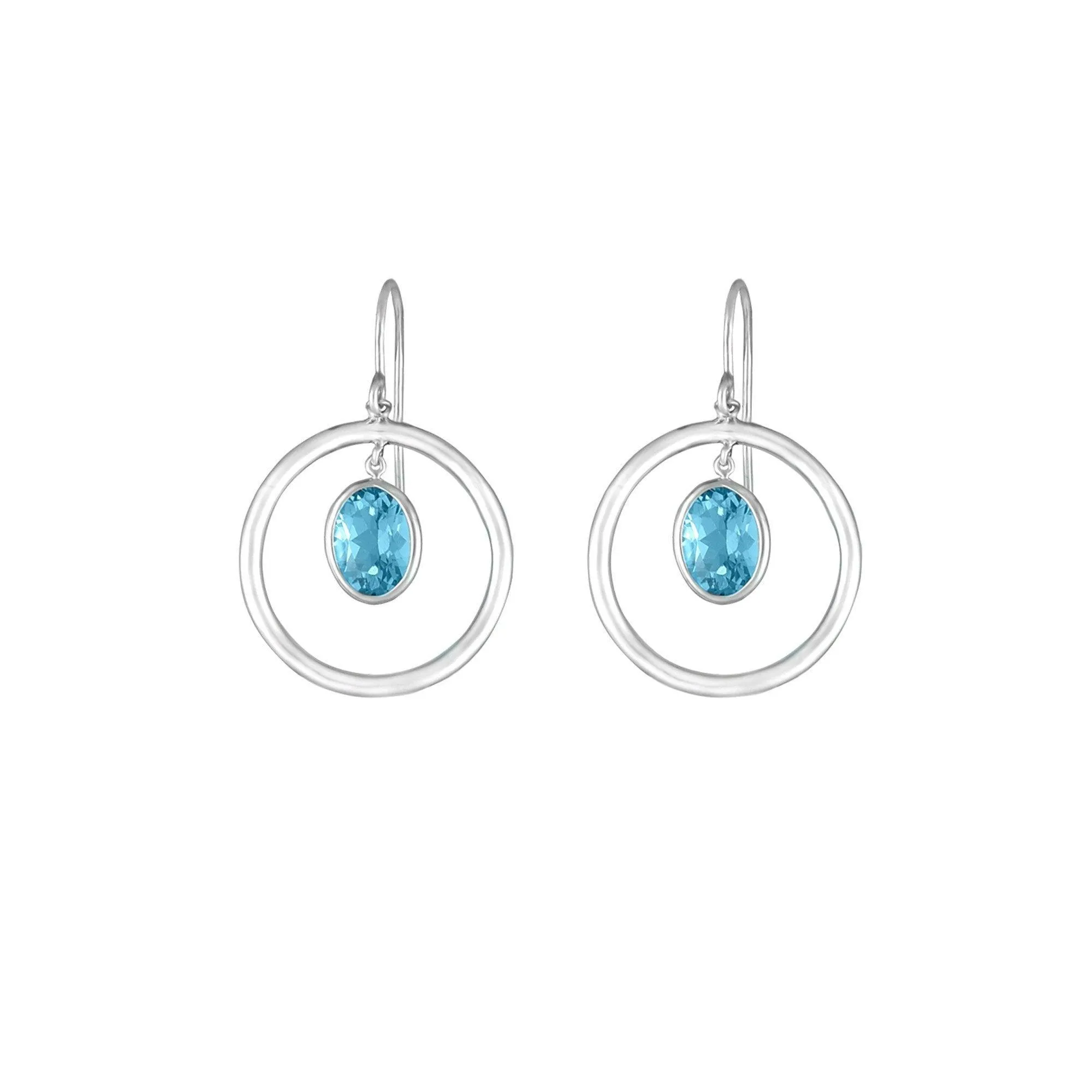 Sterling Silver Blue Topaz Dangle Earrings
