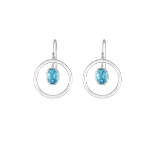 Sterling Silver Blue Topaz Dangle Earrings