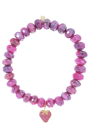 Strawberry Moonstone Charm Bracelet