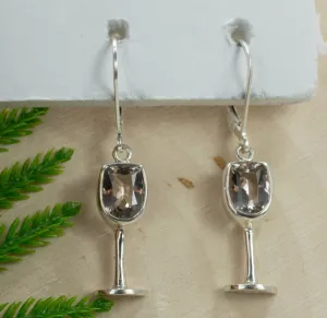 Tanzanian Quartz Sterling Silver Earrings; Genuine Untreated Mondo Quartz; Quartz Earrings; Wine Jewelry