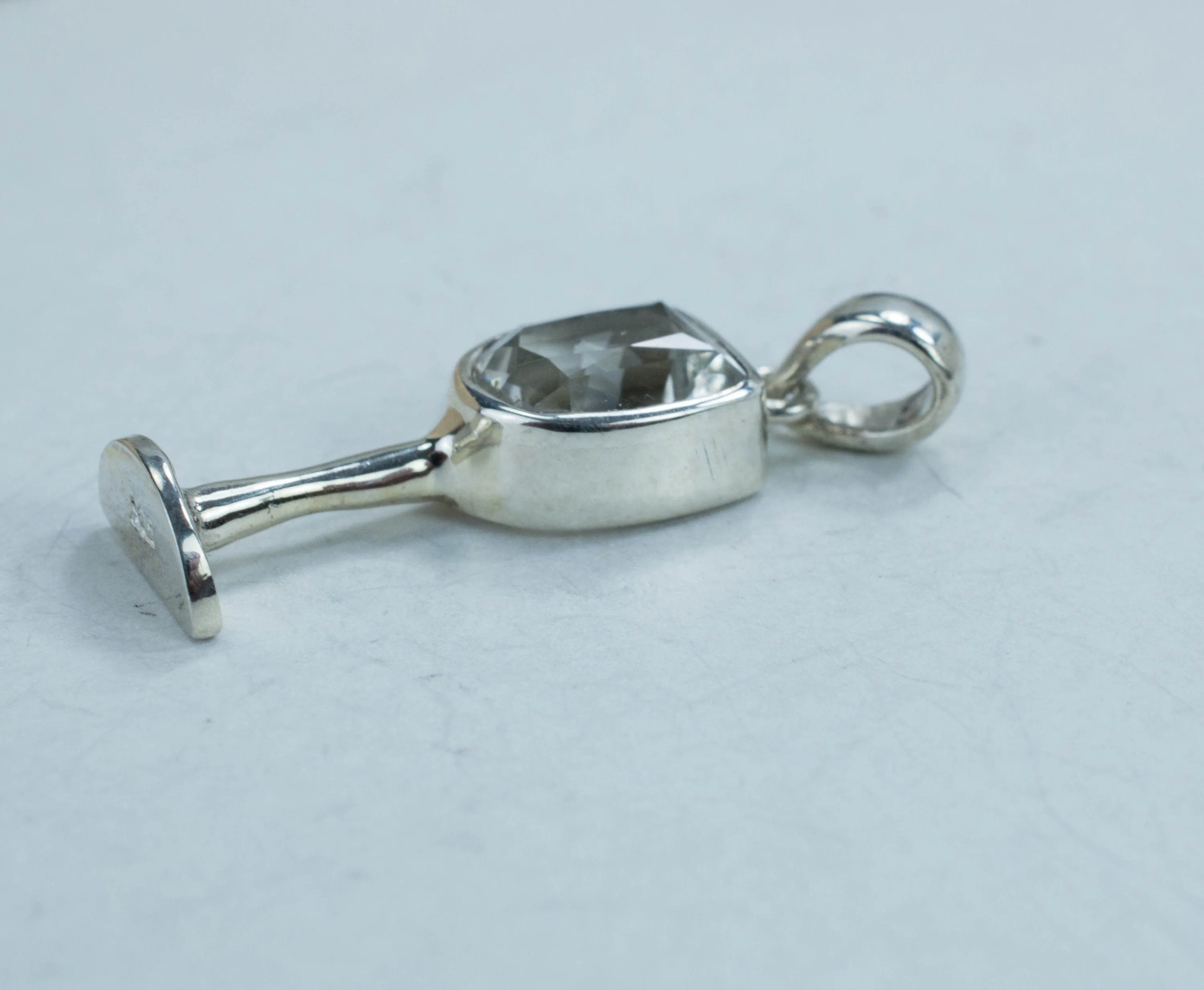 Tanzanian Quartz Sterling Silver Pendant; Genuine Untreated Mondo Quartz; Quartz Pendant