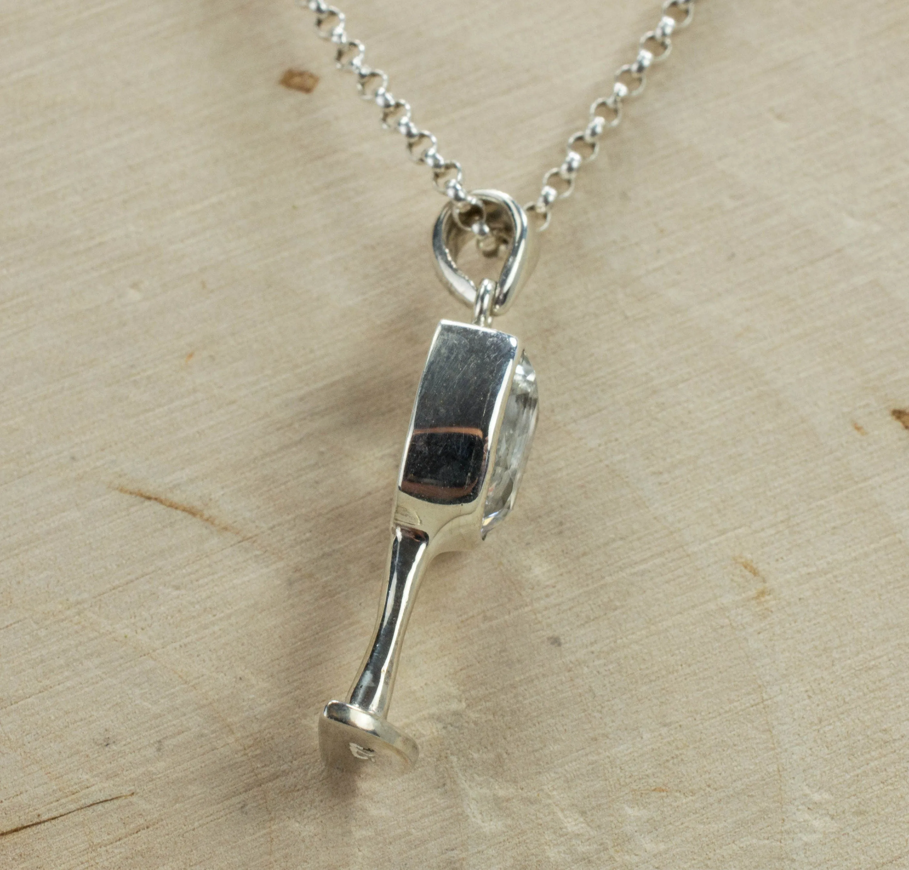 Tanzanian Quartz Sterling Silver Pendant; Genuine Untreated Mondo Quartz; Quartz Pendant