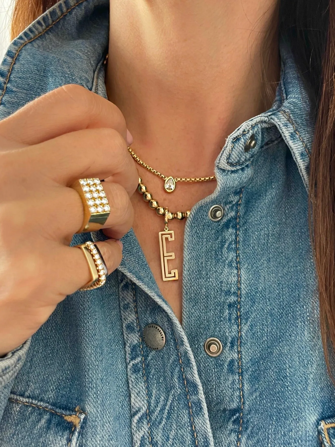 Teardrop Diamond Boxchain Necklace