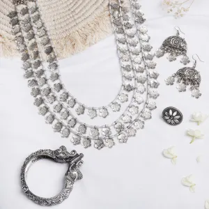 Teejh Charu Silver Oxidised Jewlery Gift Set