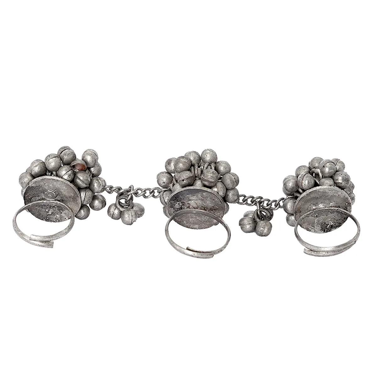 Teejh Chasmum Ghungroo Silver Oxidised Ghungroo Ring