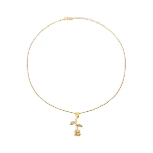THE PAVE' ROSE PENDANT NECKLACE