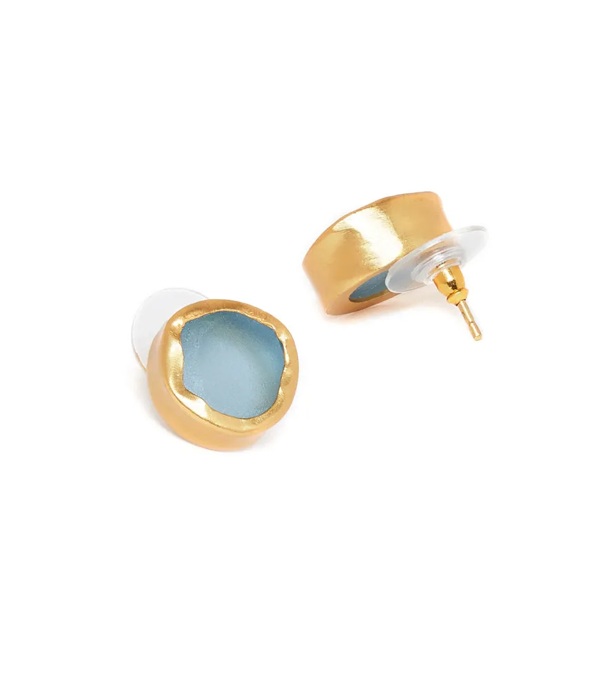 The Spirited Gold Stud Earrings with Blue Topaz