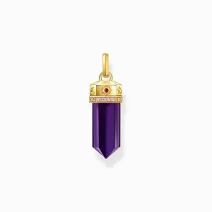Thomas Sabo Yellow-Gold plated Pendant with Imitation Amethyst