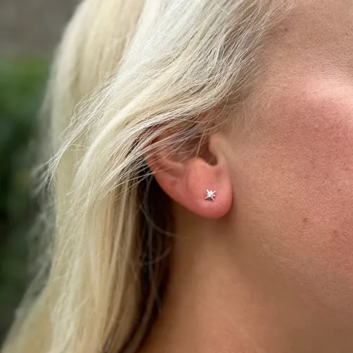 Tiny Crystal Starburst Earrings (GOLD OR SILVER)