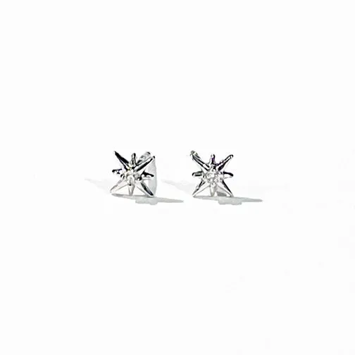 Tiny Crystal Starburst Earrings (GOLD OR SILVER)