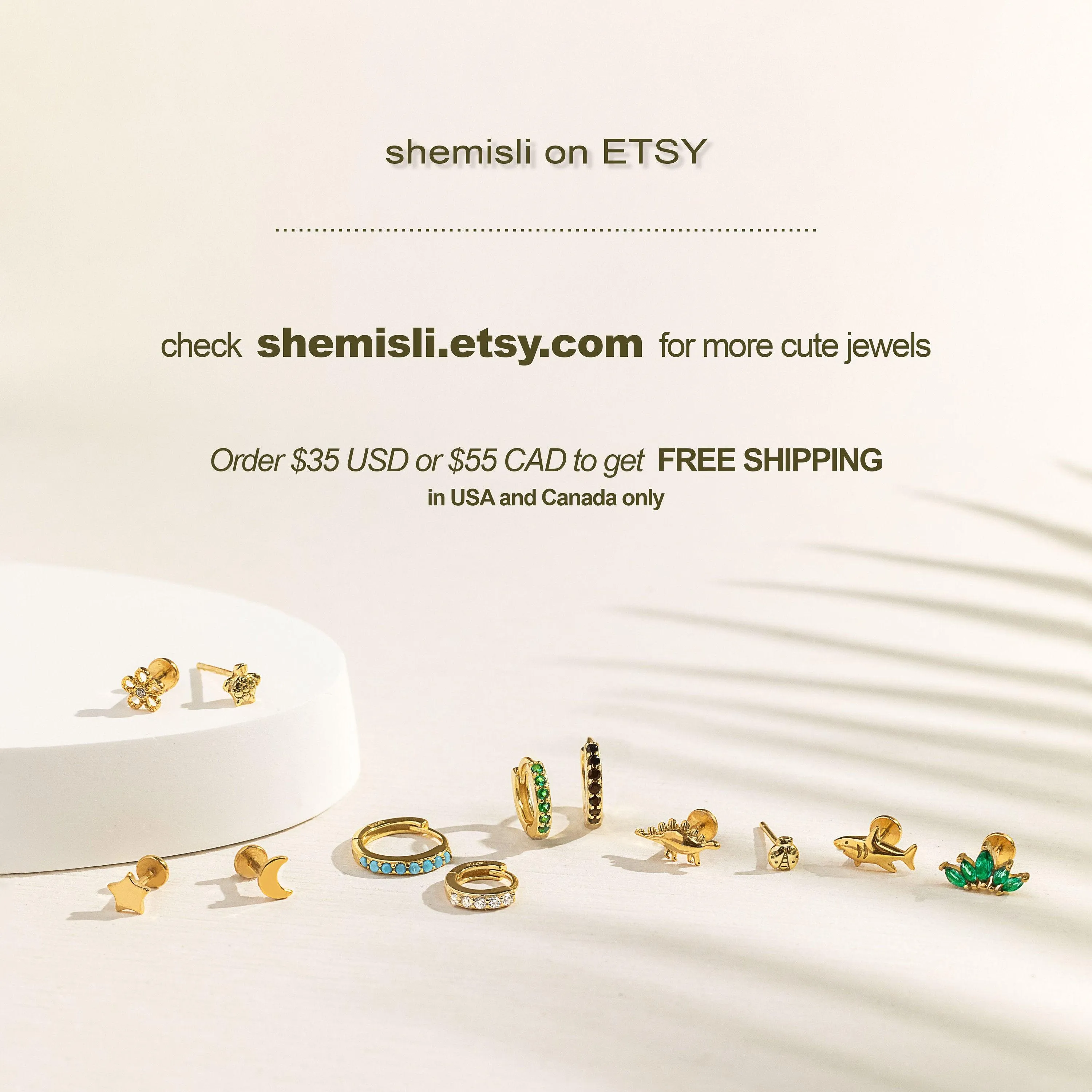 Tiny Emerald Flower CZ Drop Hoop Earrings, Flower Dangle Huggies, Gold, Silver SHEMISLI SH533