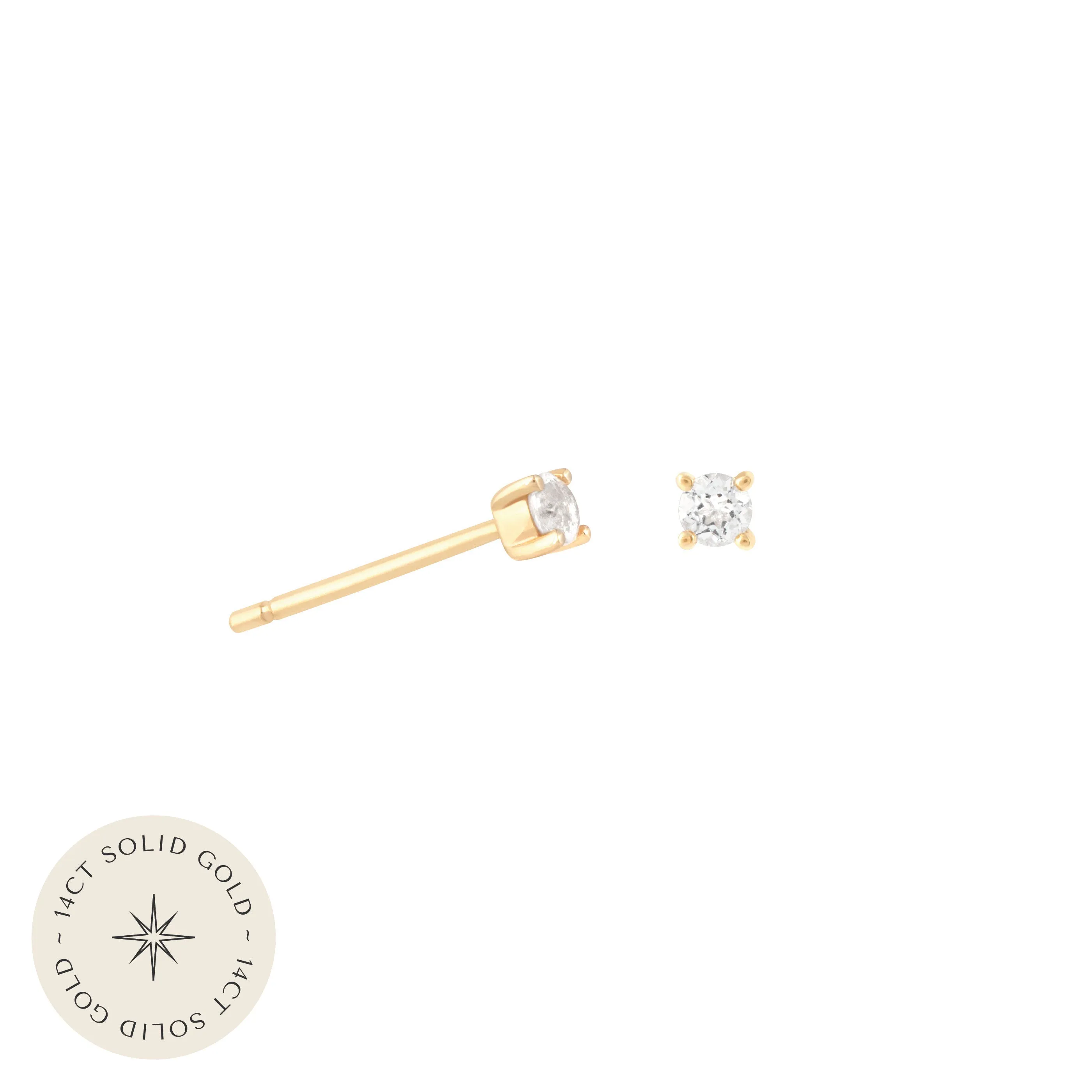 Topaz Stud Earrings in Solid Gold