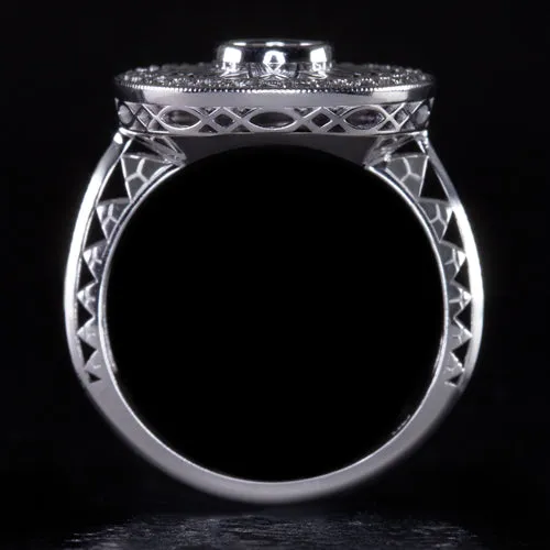 VINTAGE STYLE DIAMOND HALO ENGAGEMENT COCKTAIL RING 5mm SETTING SEMI MOUNT 14
