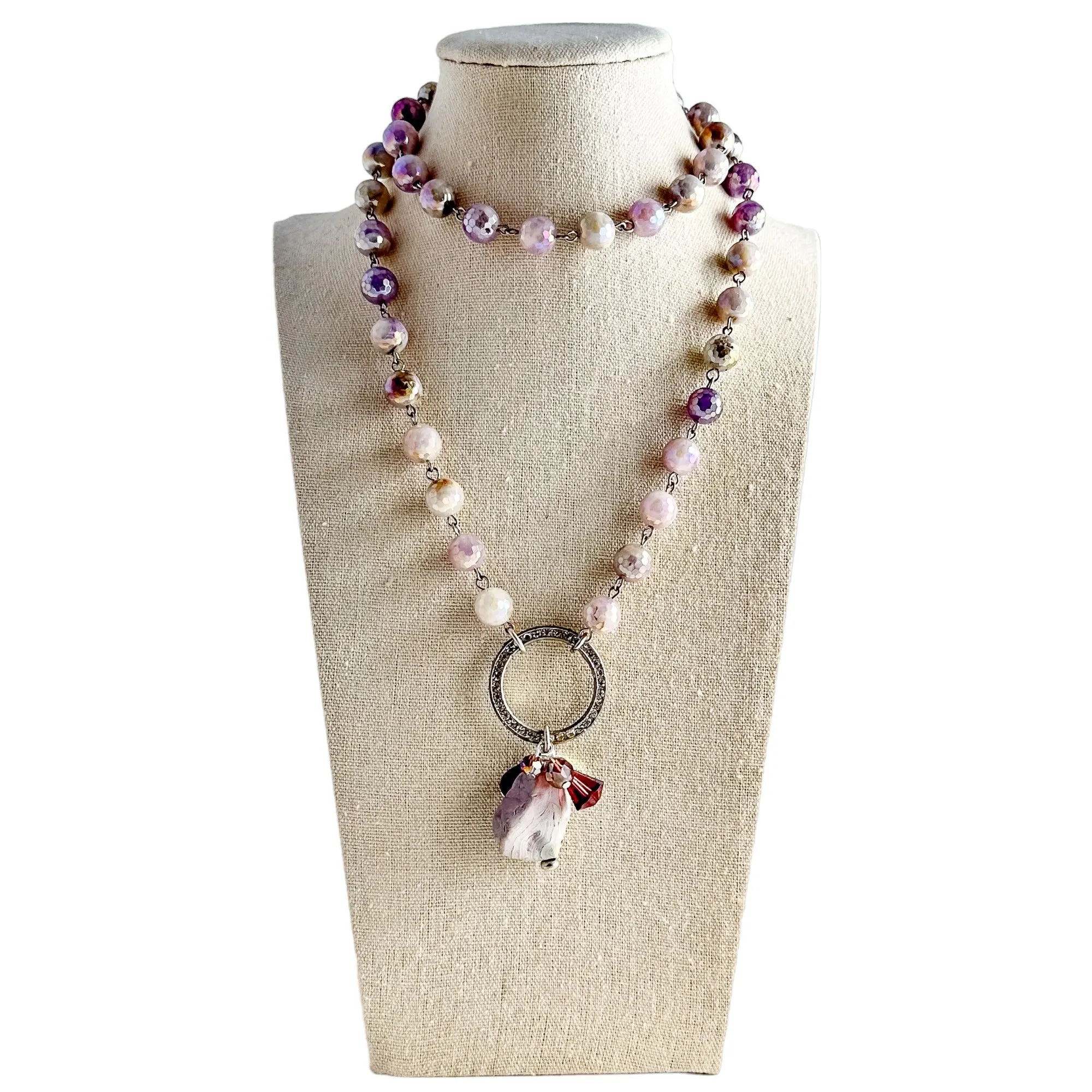 Violet Dreams Beaded Bauble Necklace
