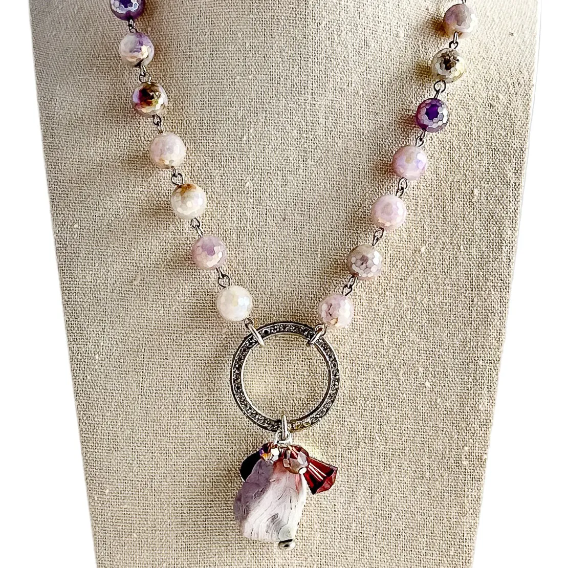 Violet Dreams Beaded Bauble Necklace