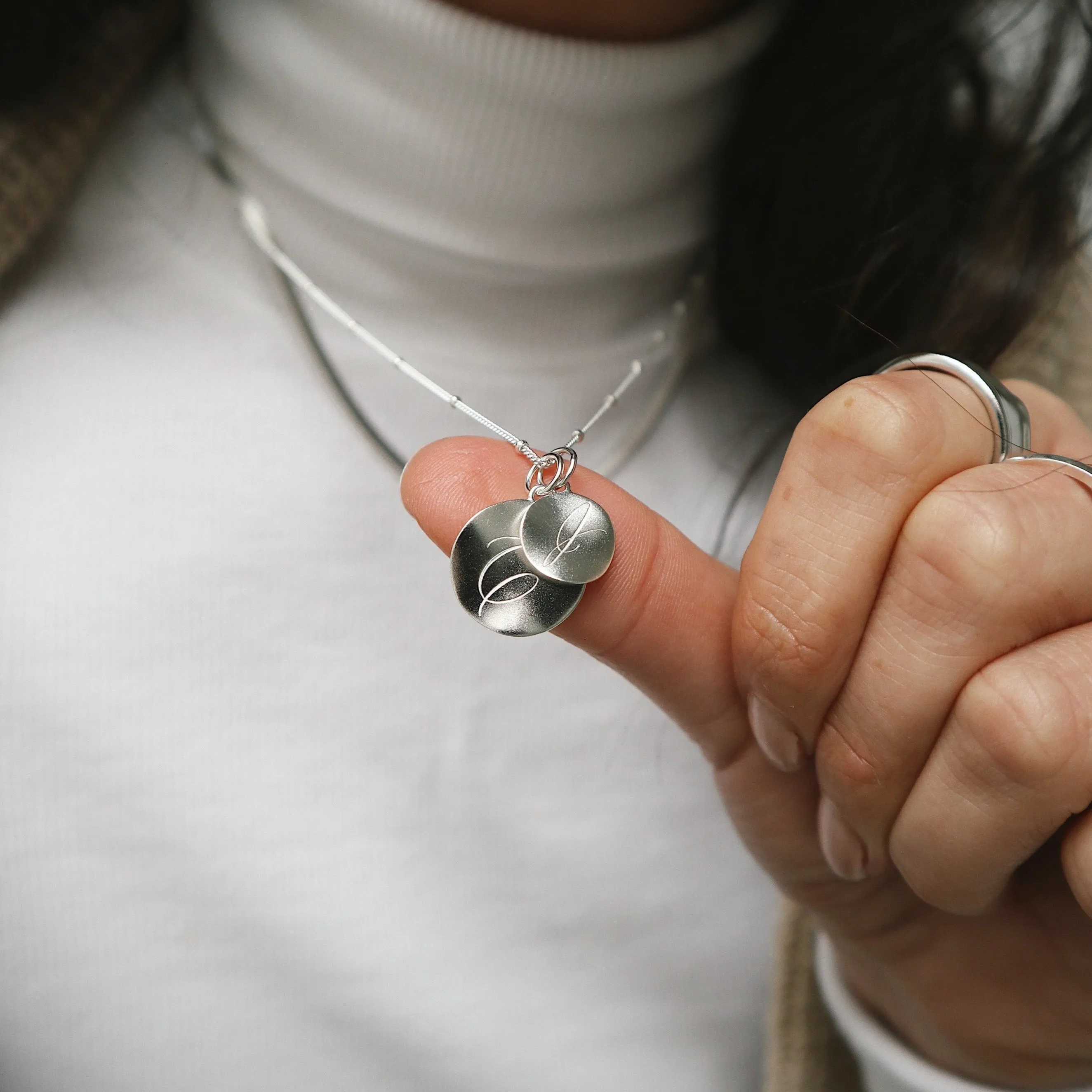 White 'Dreamer' Pendant Engraved Necklace