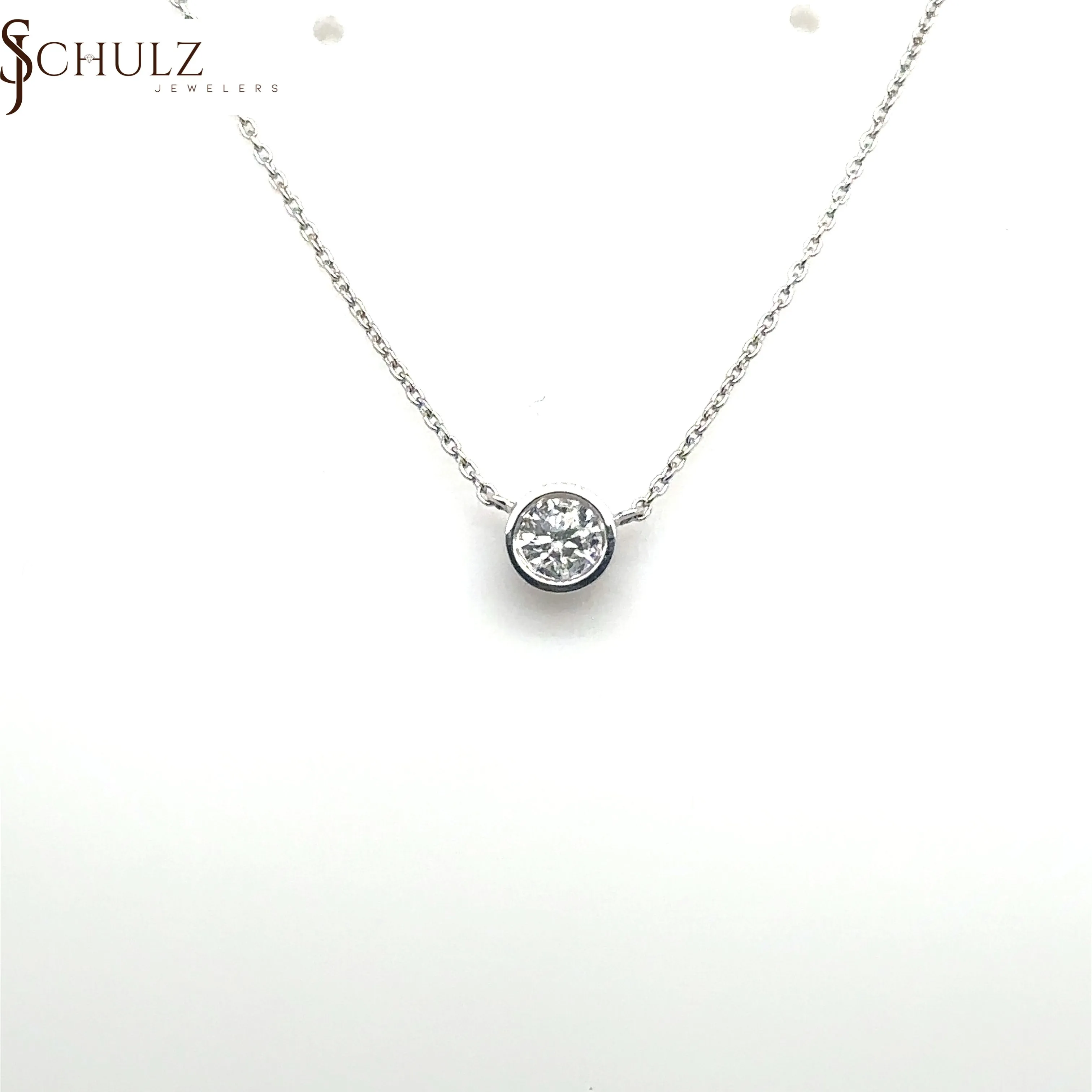White Gold 1/3 ctDiamond Solitaire Necklace