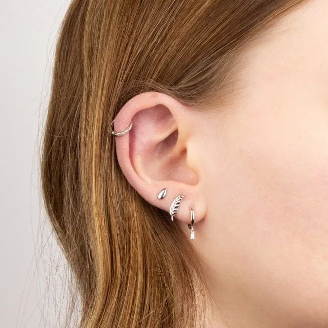 White Gold Teardrop Stud Earrings GE2434