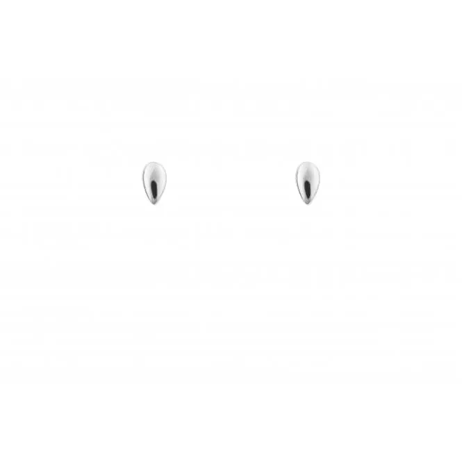 White Gold Teardrop Stud Earrings GE2434
