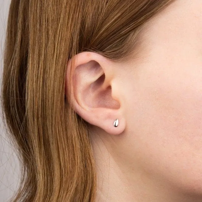 White Gold Teardrop Stud Earrings GE2434